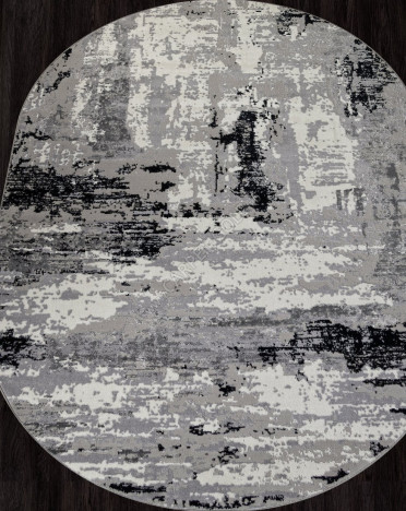 Ковер российский F279 PALERMO (PP Heatset Высокоплотный, черный, серый) овальный