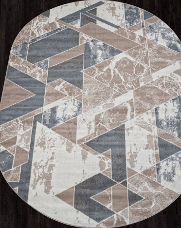 Ковер российский F354 SIERRA (Полипропилен, бежевый, серый) овальный