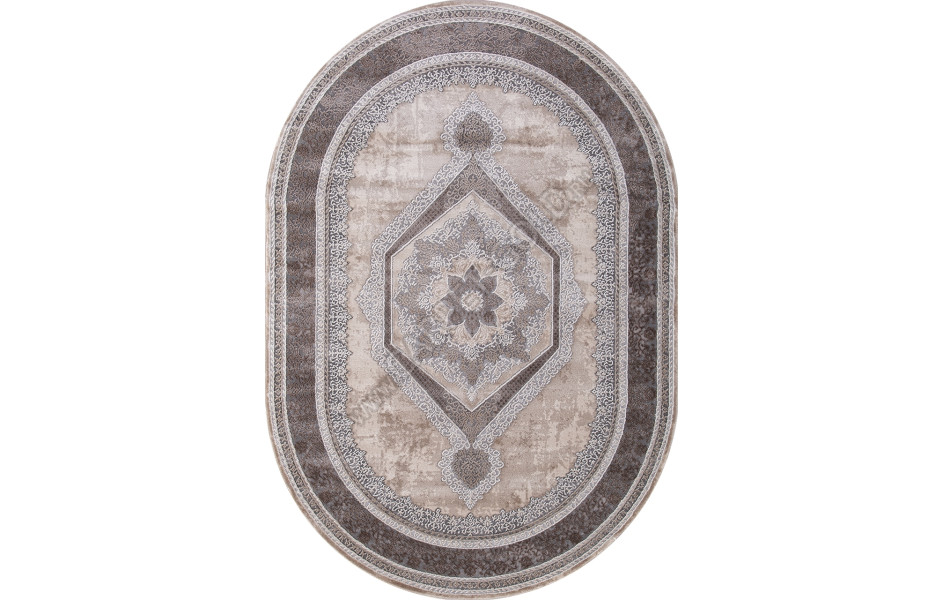 Ковер турецкий овальный 04037C GREY / BROWN - коллекция ARMINA