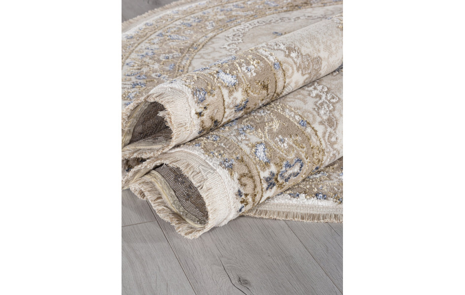 Ковер 27226A - BEIGE / NAVY - Овал - коллекция MOSSO